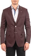 Maceoo Socrate Resistance22 Red Micropattern Viscose Blend Blazer