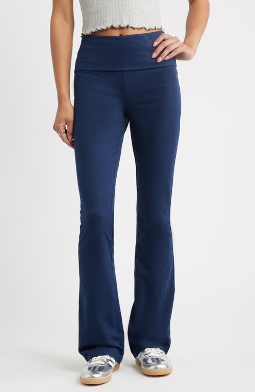 Bp. Foldover Flare Leggings In Blue