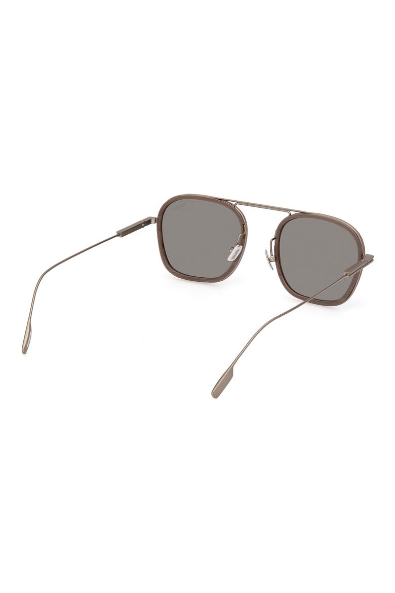51mm Polarized Geometric Sunglasses, Alternate, color, LIGHT GOLD / STRIPED BEIGE