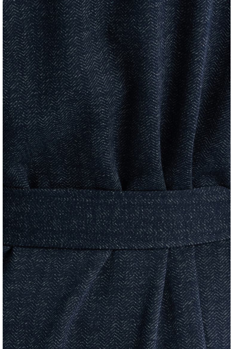 Shawl Collar Cotton Blend Herringbone Robe, Alternate, color, NAVY CHEVRON