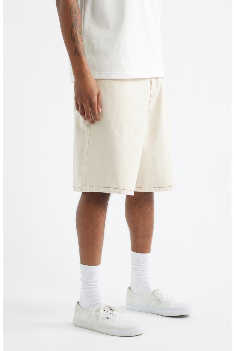 Check-5 Baggy Denim Shorts, Alternate, color, NATURAL SEED
