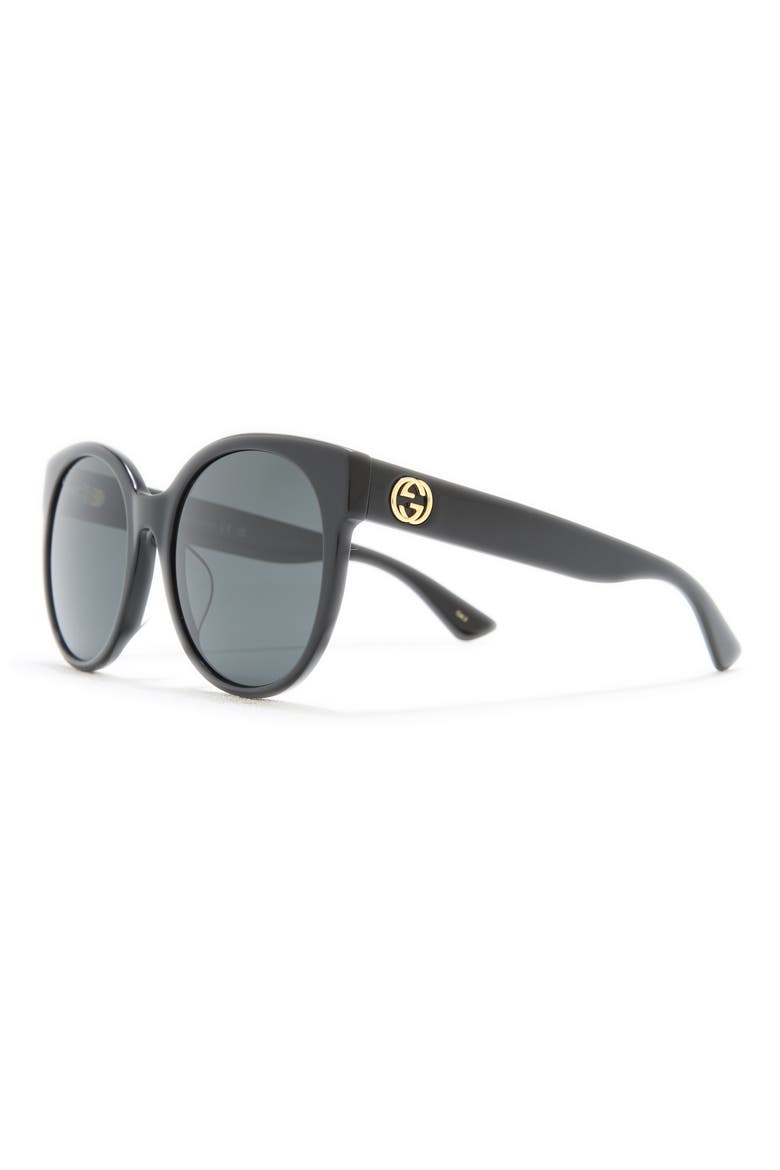56mm Round Sunglasses, Alternate, color, BLACK BLACK GREY