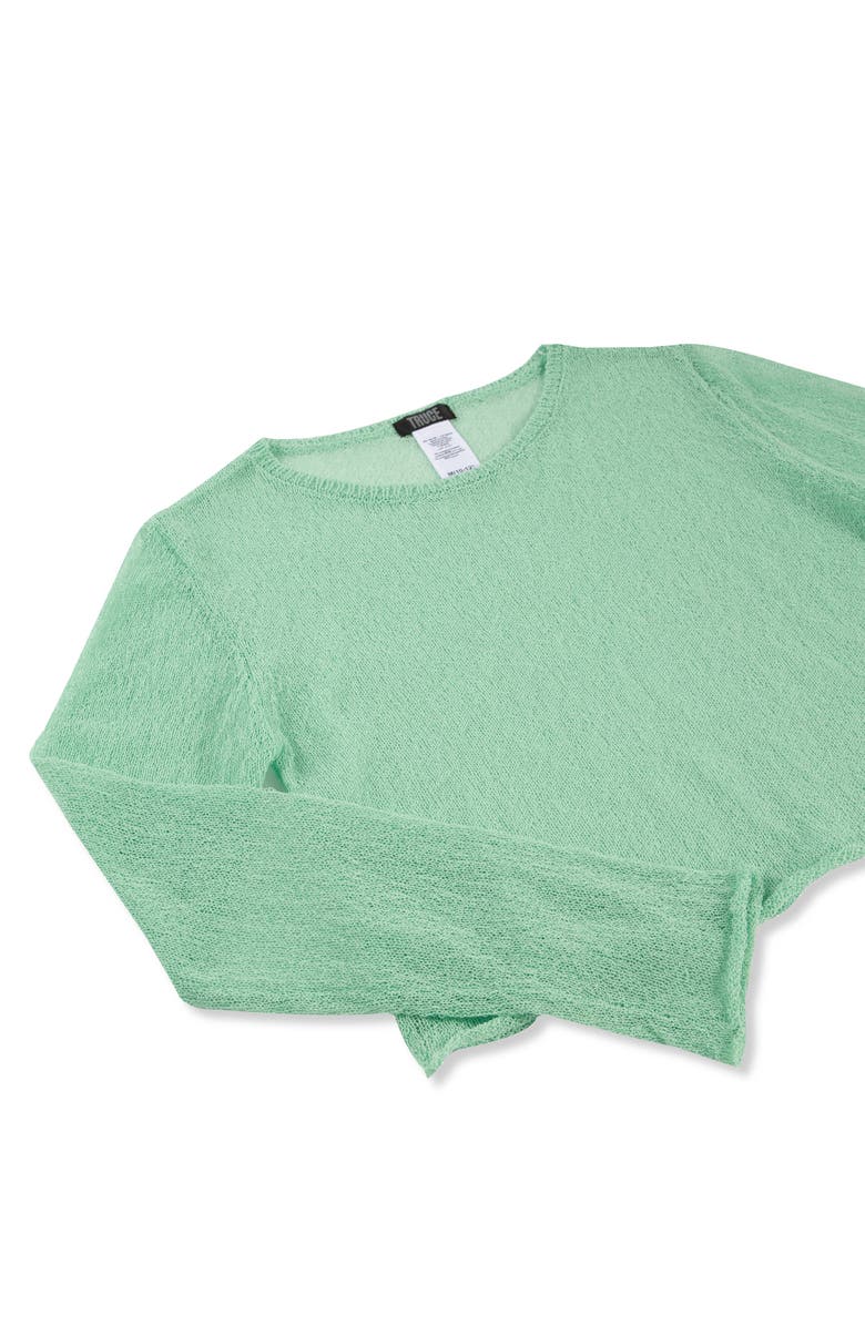 Truce Kids' Relaxed Fit Sheer Sweater, Alternate, color, Light Green