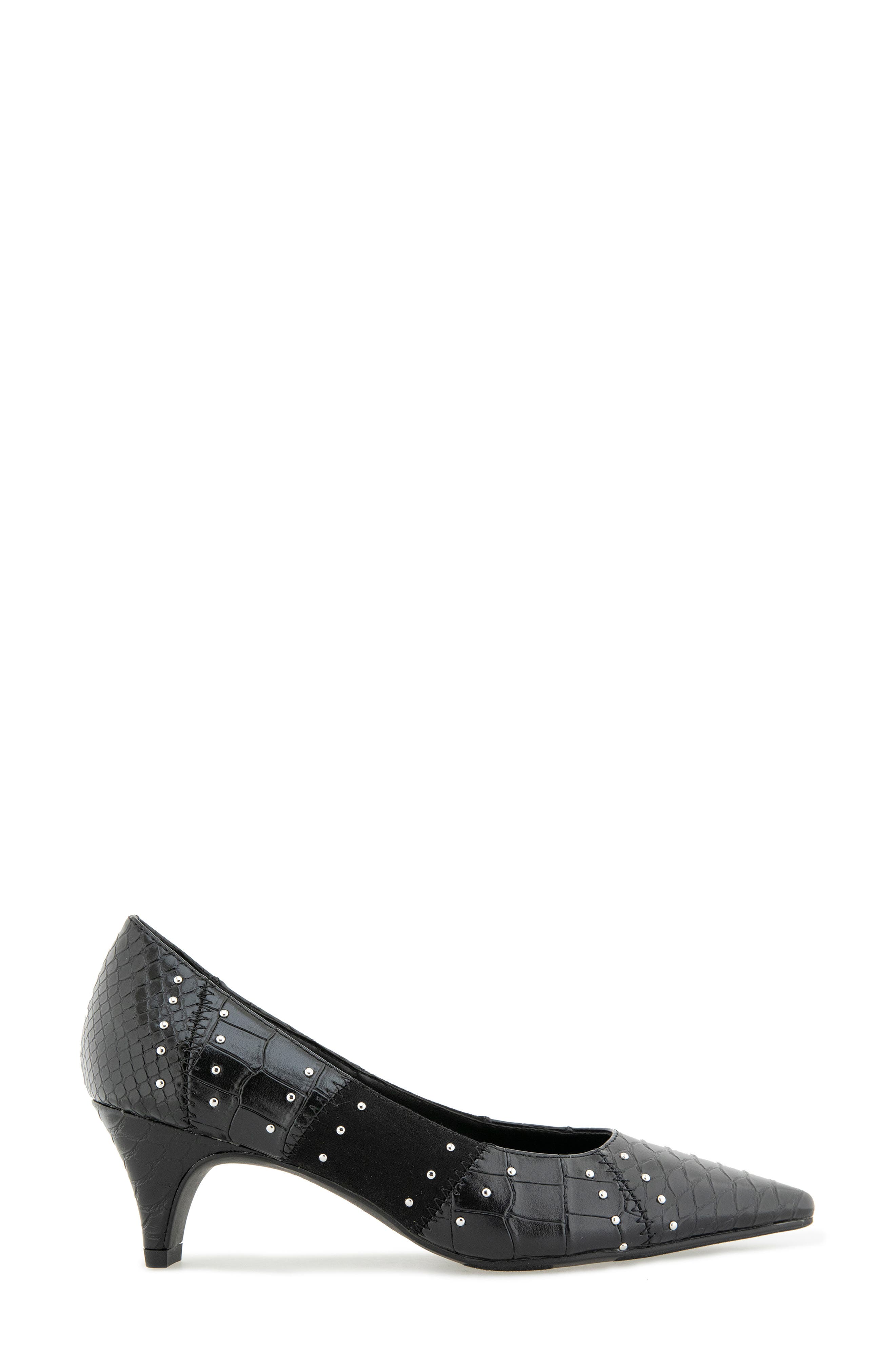 Mandy Croc Embossed Faux Leather Pump, Alternate, color, BLACK CROCO