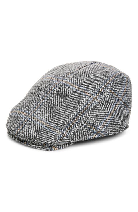 Herringbone Wool Newsboy Cap