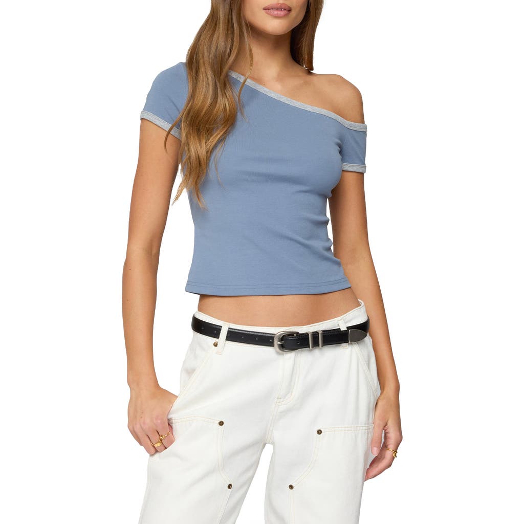 EDIKTED EDIKTED LORNA CONTRAST TRIM ONE-SHOULDER TOP
