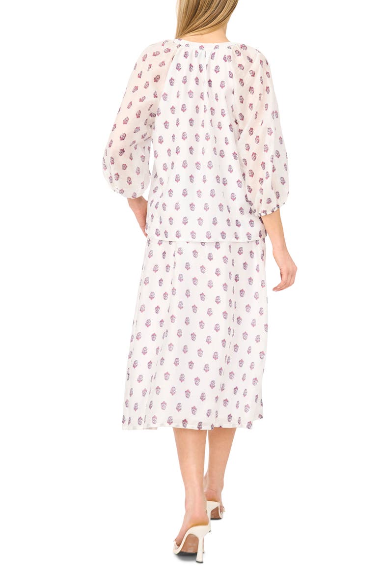 Floral Raglan Sleeve Button-Up Shirt, Alternate, color, CALYPSO CORAL