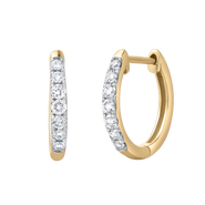 LuvMyJewelry Elina 0.35 Cts 14K Gold Diamond Huggie Hoop Earrings