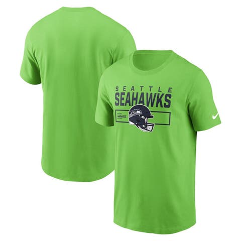 Men's Nike Neon Green Seattle Seahawks Primetime Helmet Essential T-Shirt