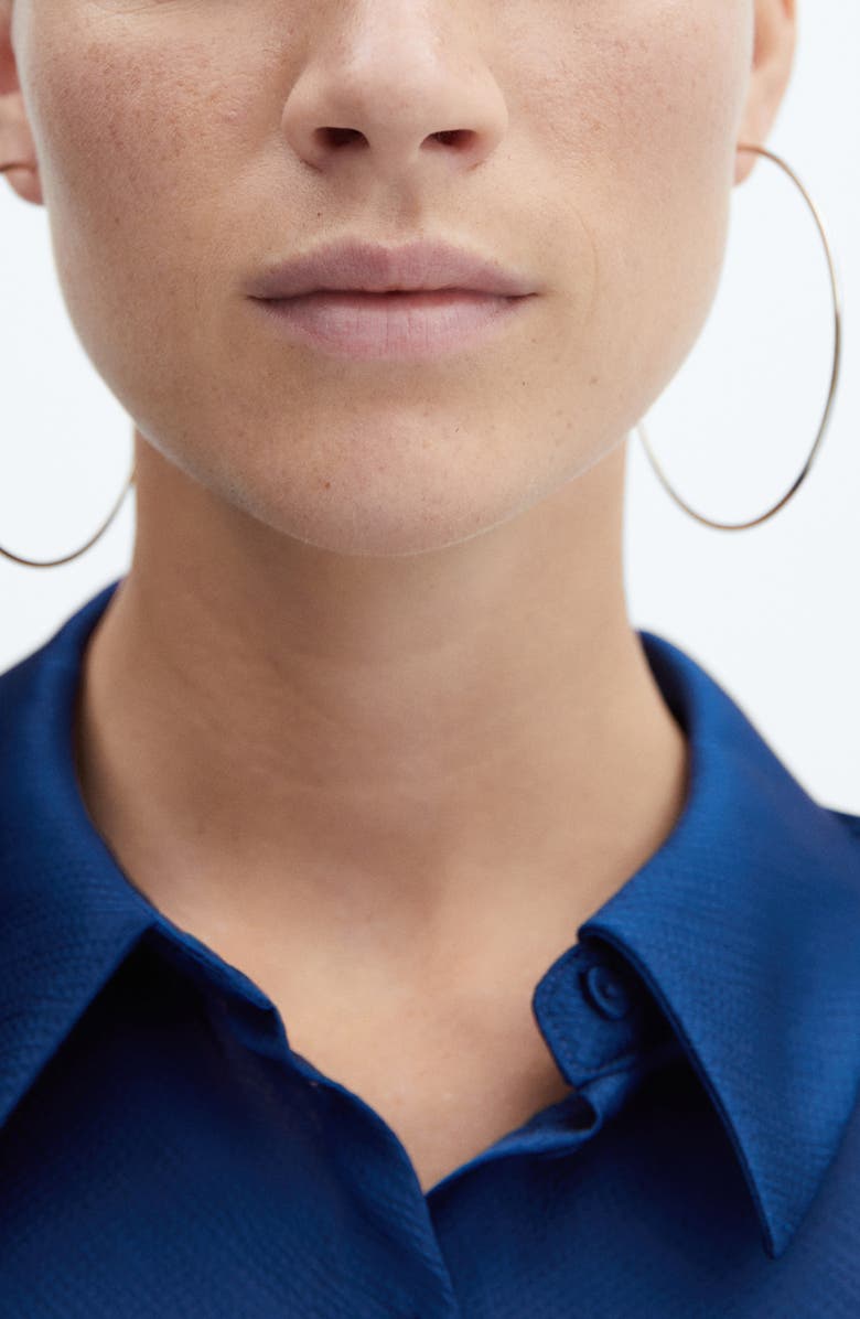 MANGO Textured Satin Button-Up Shirt, Alternate, color, 