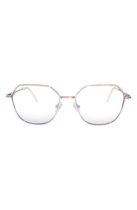 Selena 54mm Geometric Blue Light Blocking Glasses