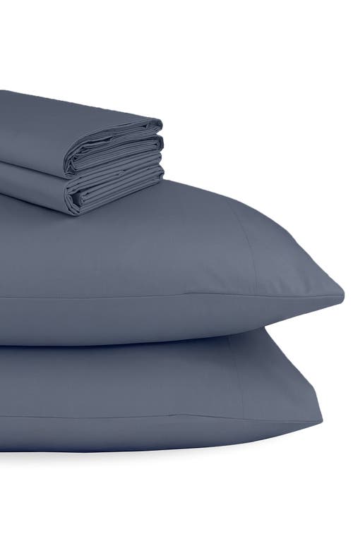 California Design Den Signature Comfort 100% Egyptian Cotton Cool Percale Sheet Set In Blue