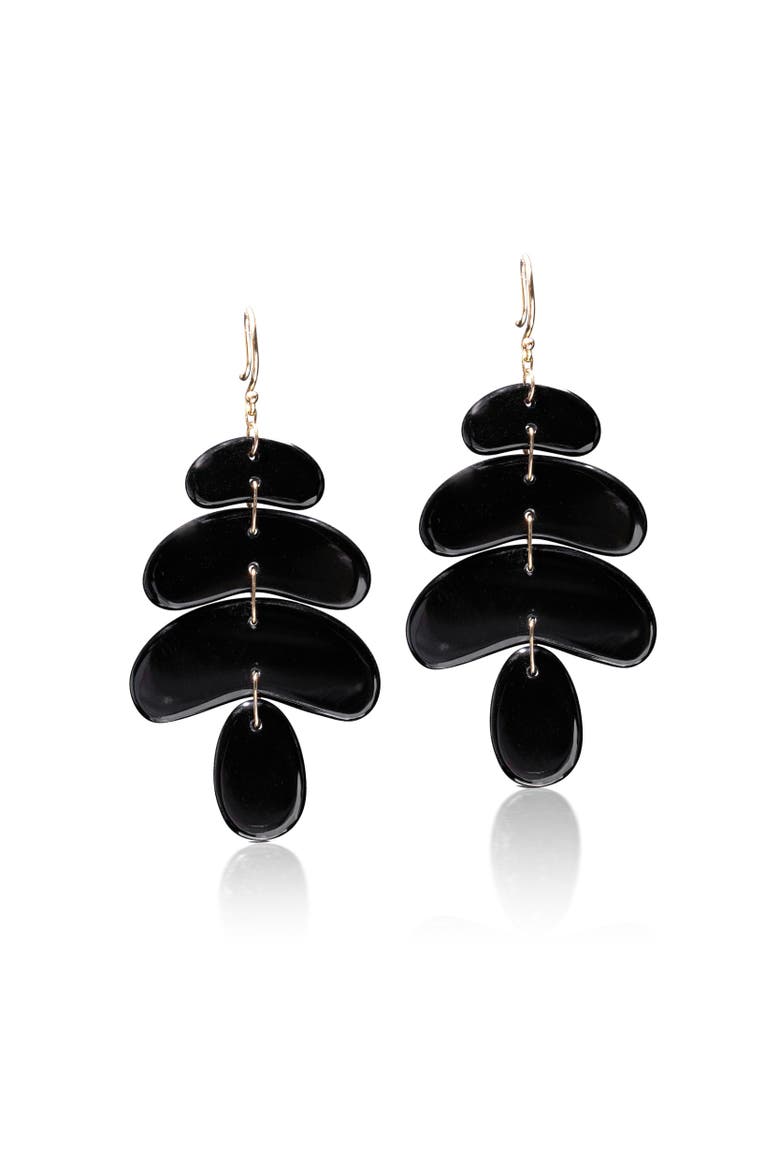 Small Black Onyx Earrings, Main, color, Black Onyx