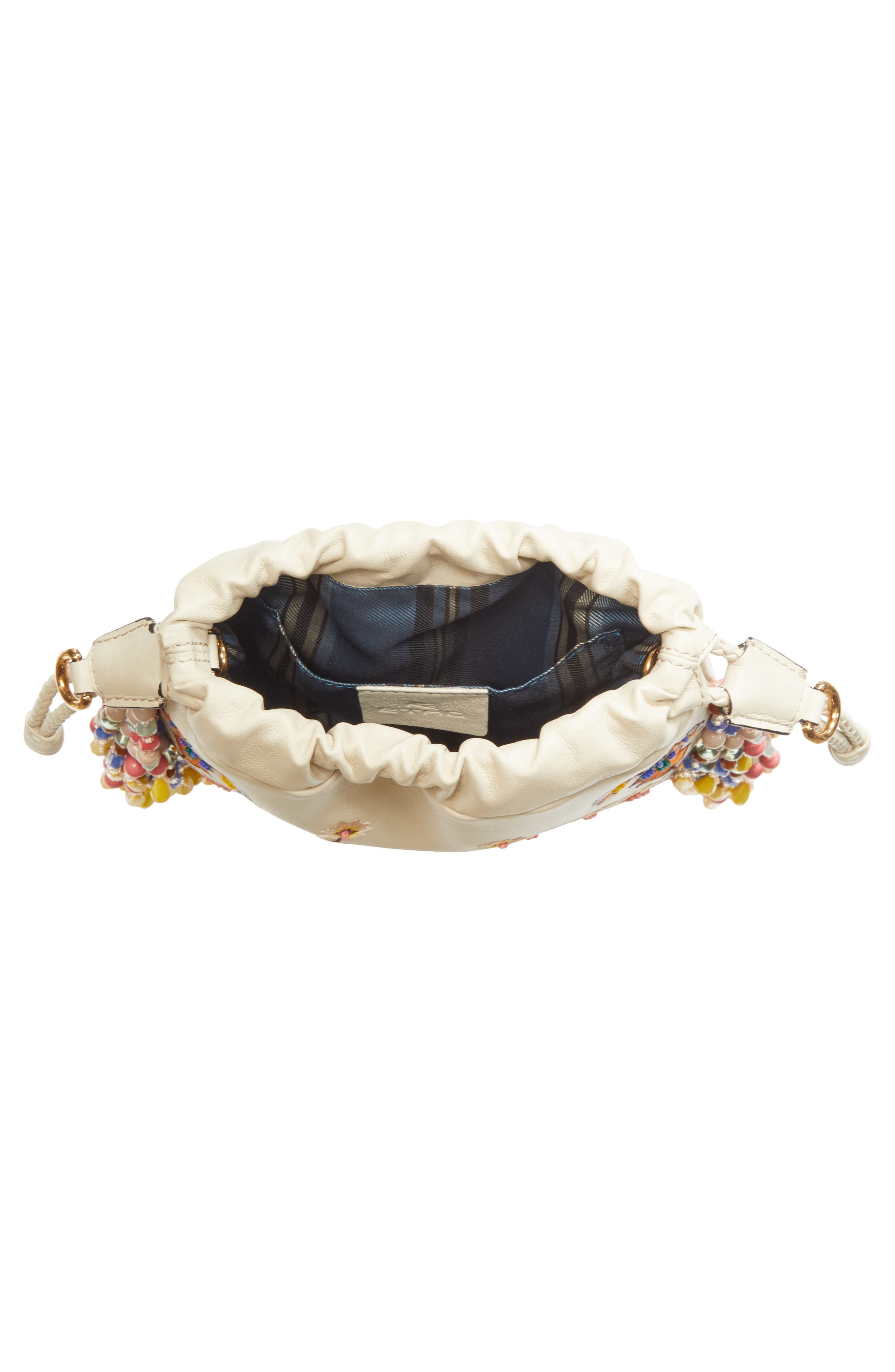 Etro Kalispera Embroidered Leather Shoulder Bag, Alternate, color, W4567 Print On White Base