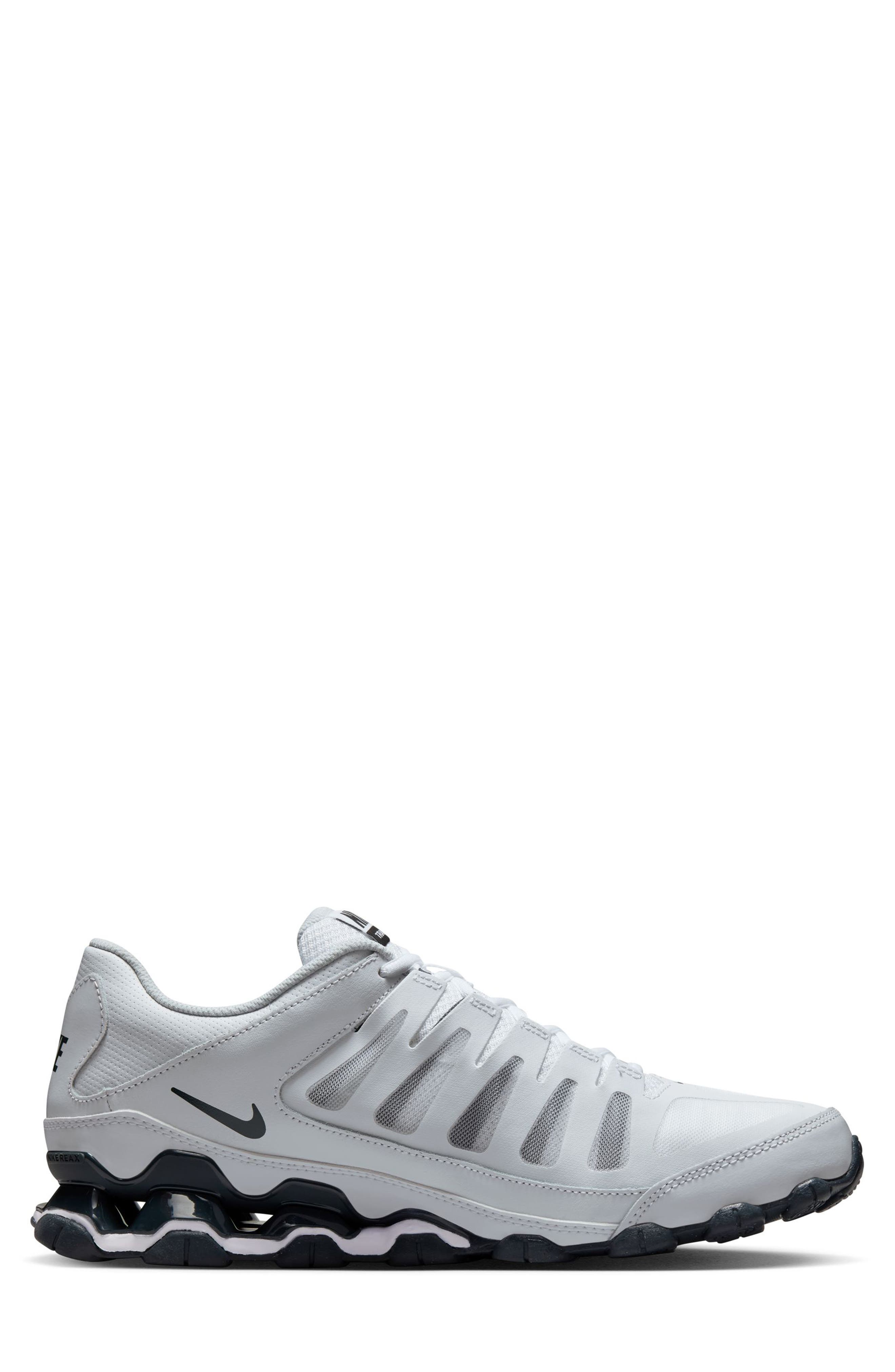 Nike Reax 8 Training Mesh Sneaker, Alternate, color, White/ Metallic Silver