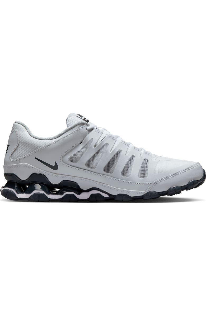 Nike Reax 8 Training Mesh Sneaker, Alternate, color, White/ Metallic Silver