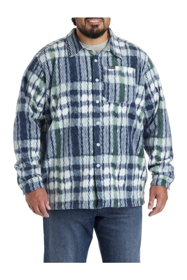 Big & Tall Steens Mountain Printed Shirt Jacket II, Alternate, color, CRUSHED BLUE