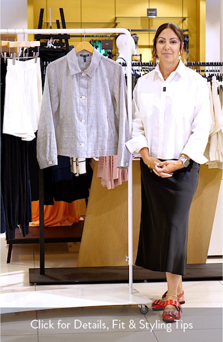 Classic Collar Linen Blend A-Line Jacket, sales video thumbnail