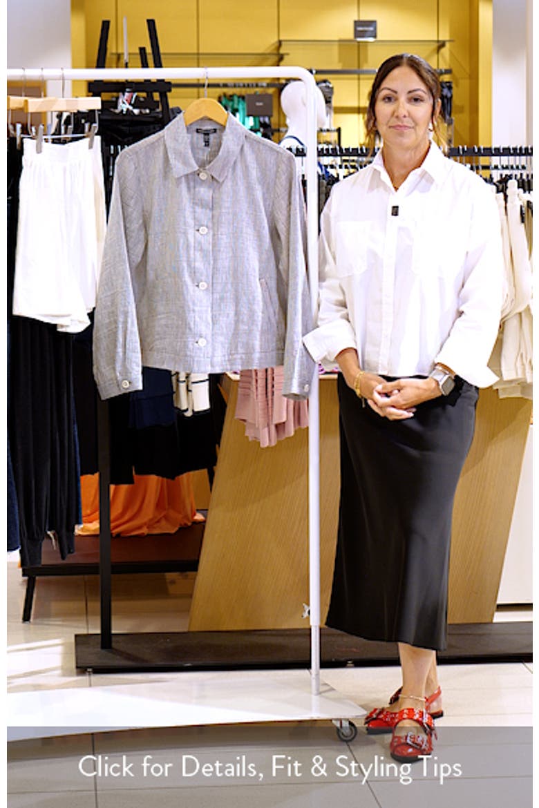 Classic Collar Linen Blend A-Line Jacket video