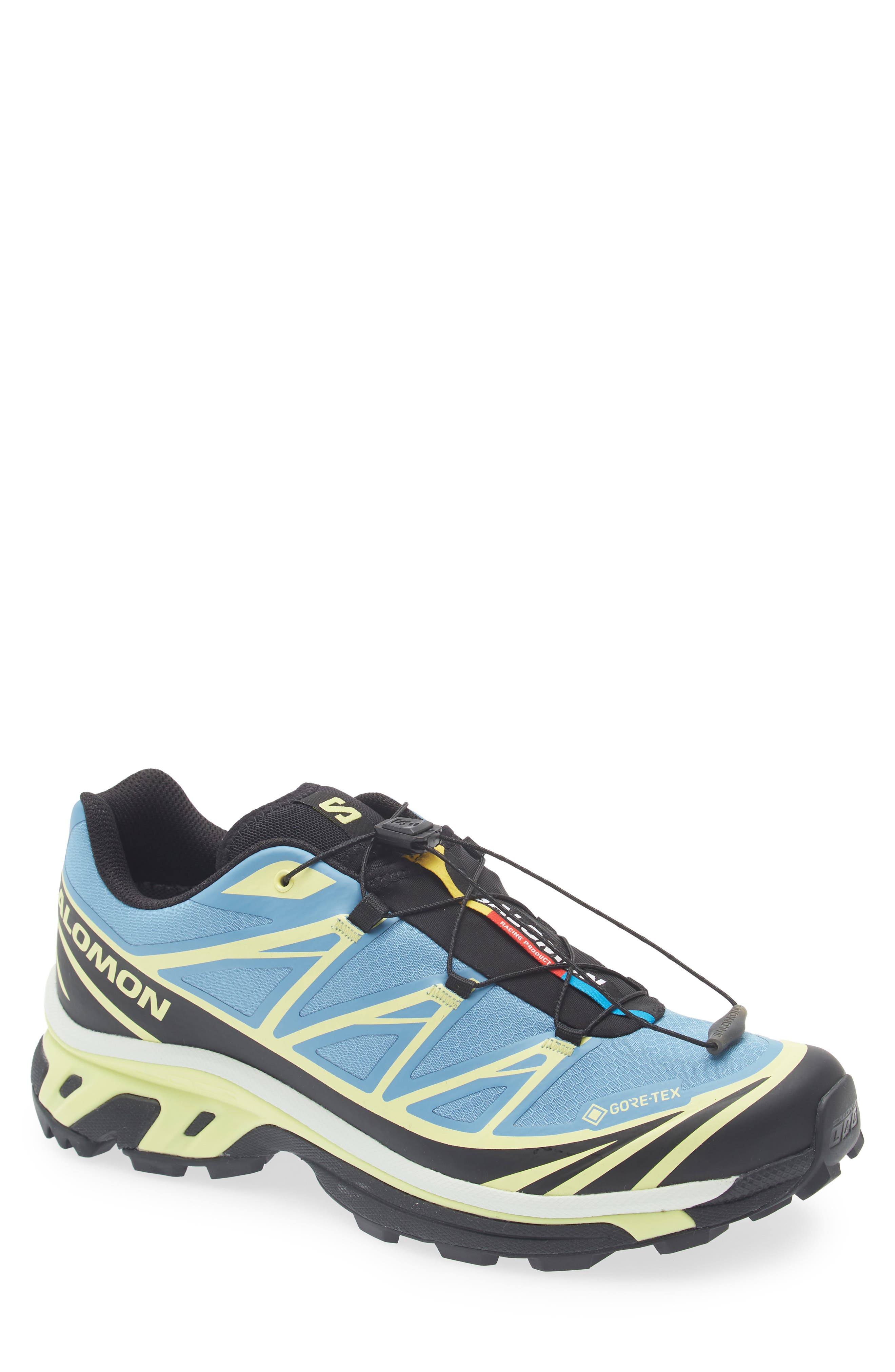 Salomon XT-6 Gore-Tex<sup>®</sup> Waterproof Sneaker, Main, color, Niagara/ Sunny Lime/ Black