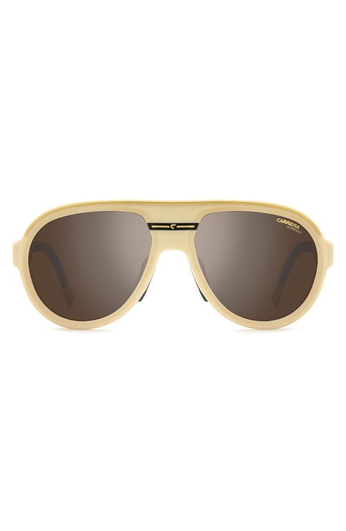 Carrera Eyewear C Sport 57mm Shield Sunglasses in Matte Beige Gold/Silver Sp 