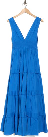 Sleeveless Tiered Cotton Maxi Dress