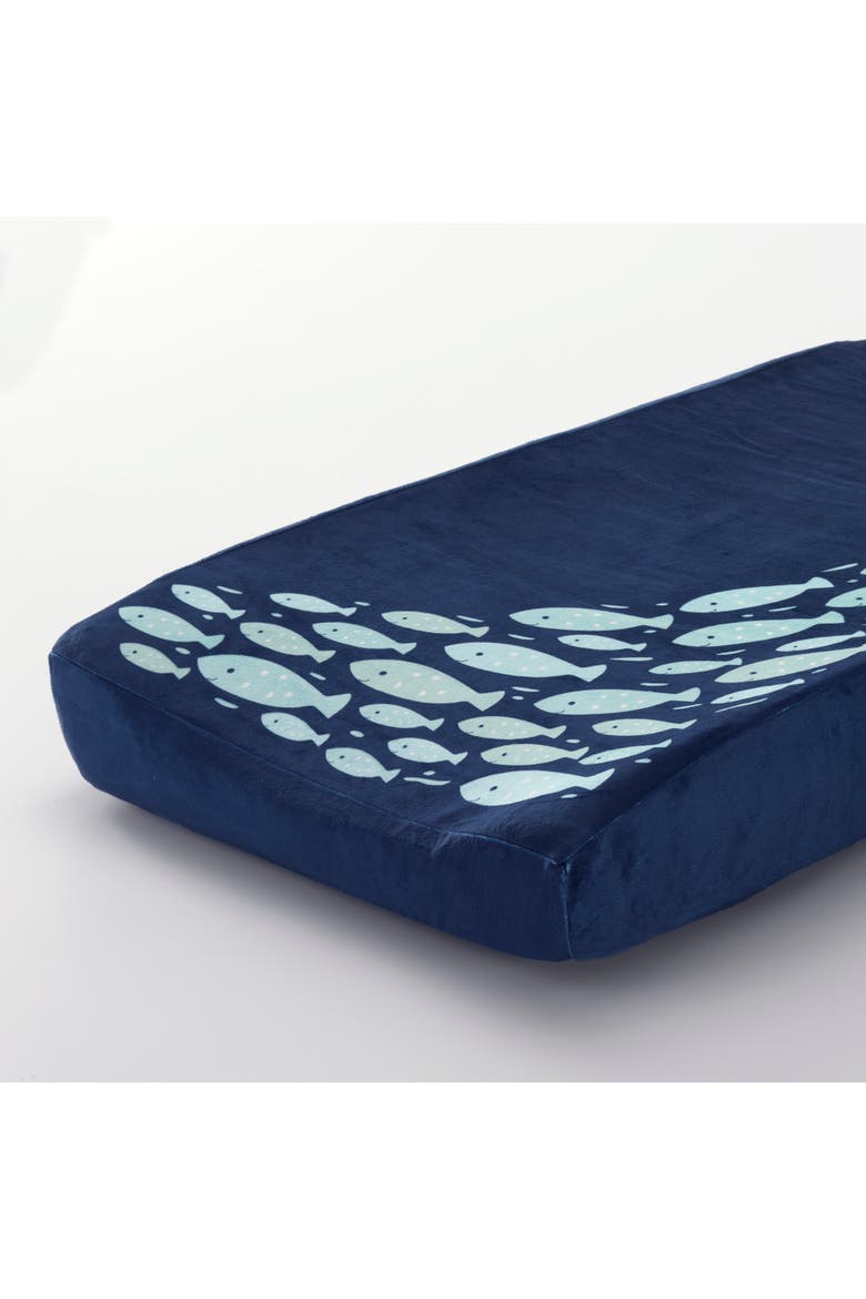 Oceania Soft Minky Fish Nautical/Ocean Theme Diaper Changing Pad Cover, Alternate, color, Blue