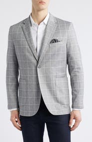 Johnston & Murphy XC Flex® Heathered Windowpane Check Knit Sport Coat