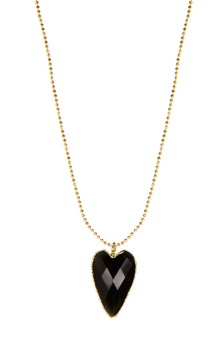 MARLYN SCHIFF Kayla Pendant Necklace, Main, color, Gold/ Onyx