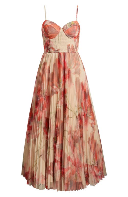 Hutch Brianna Sleeveless Bustier Pleated Tulle Maxi Dress