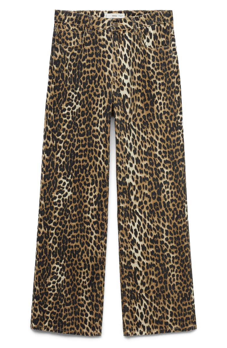 MANGO Leopard Print High Waist Jeans, Alternate, color, 