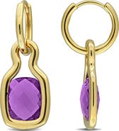 DELMAR Amethyst Charm Drop Earrings