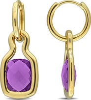 DELMAR Amethyst Charm Drop Earrings