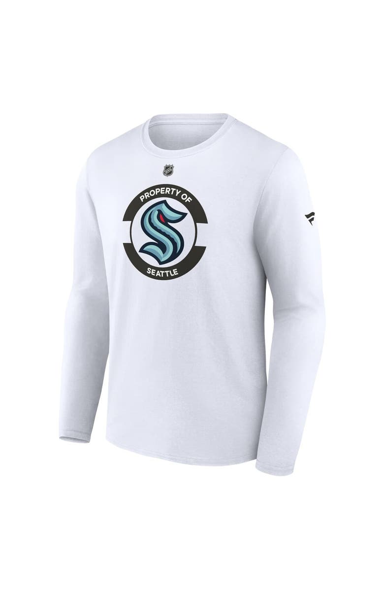 FANATICS Men's Fanatics White Seattle Kraken Authentic Pro Core Secondary Long Sleeve T-Shirt, Alternate, color, White