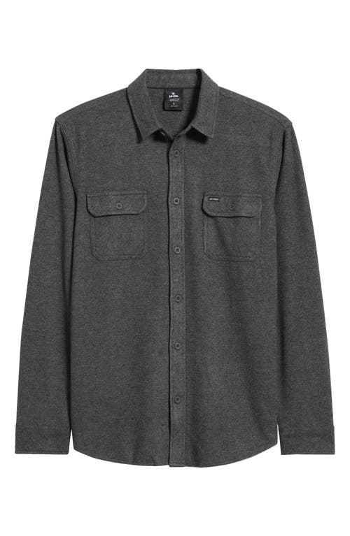 Rip Curl Grid Stretch Fleece Button-up Shirt In Black