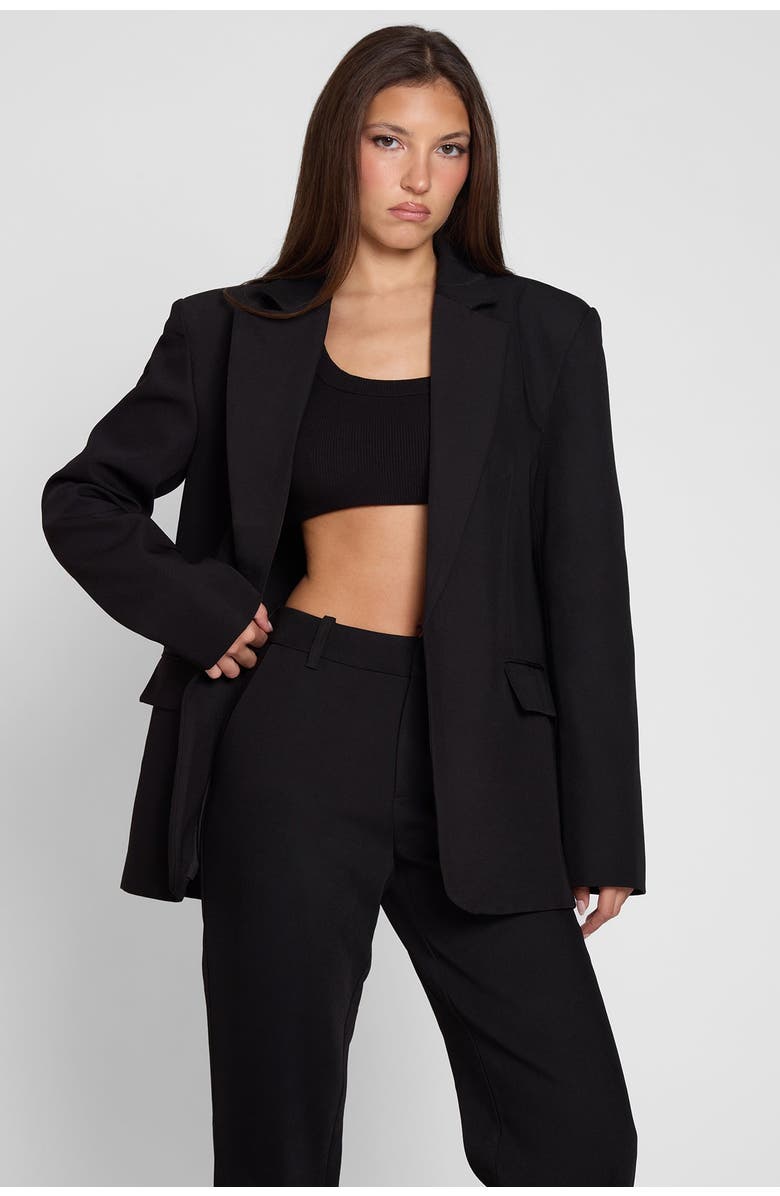 LEAU Classic Column Oversized Blazer, Alternate, color, Black