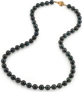 The Pearl Source 7.0-7.5mm Japanese Akoya Black Pearl Necklace - AA+ Quality
