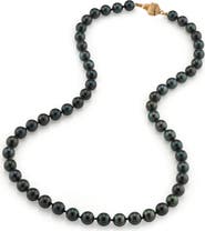 The Pearl Source 7.0-7.5mm Japanese Akoya Black Pearl Necklace - AA+ Quality