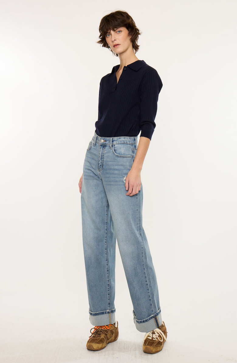 KanCan Bellen Essentials High Rise Wide Jeans, Alternate, color, Medium Wash