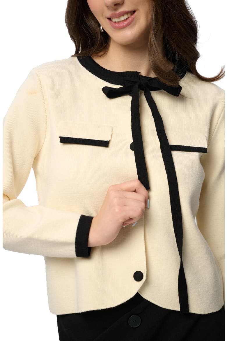 Tie Front Cardigan, Alternate, color, NATURAL