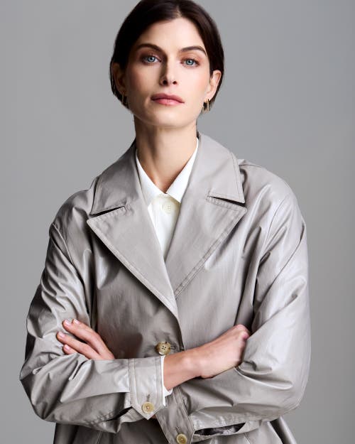 Jane Post Rain Duster In Warm Grey