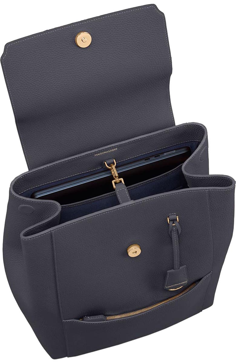 MAISON de SABRÉ Large Leather Soft Backpack, Alternate, color, Graphite Grey