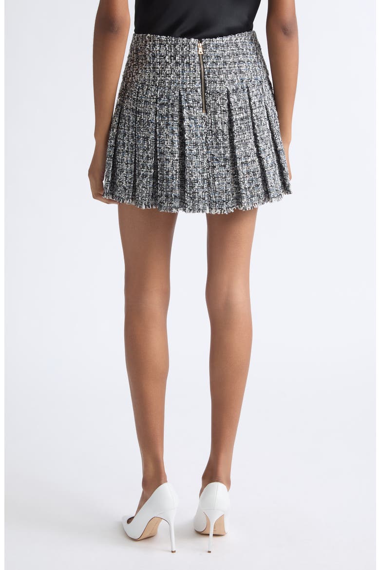 Emilie Pleated Miniskirt, Alternate, color, BLACK/ OFF WHITE