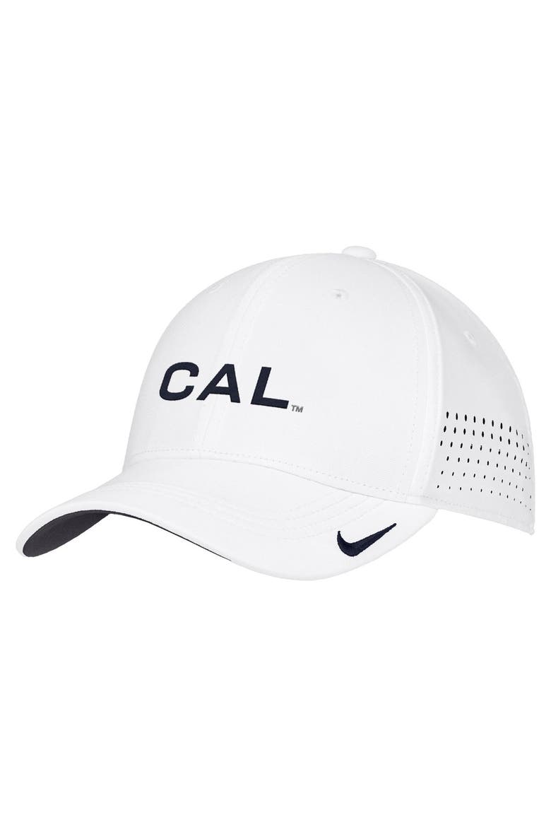 Men's Nike White Cal Bears 2026 On-Field AeroBill SwooshFlex Dri-FIT Hat, Main, color, White