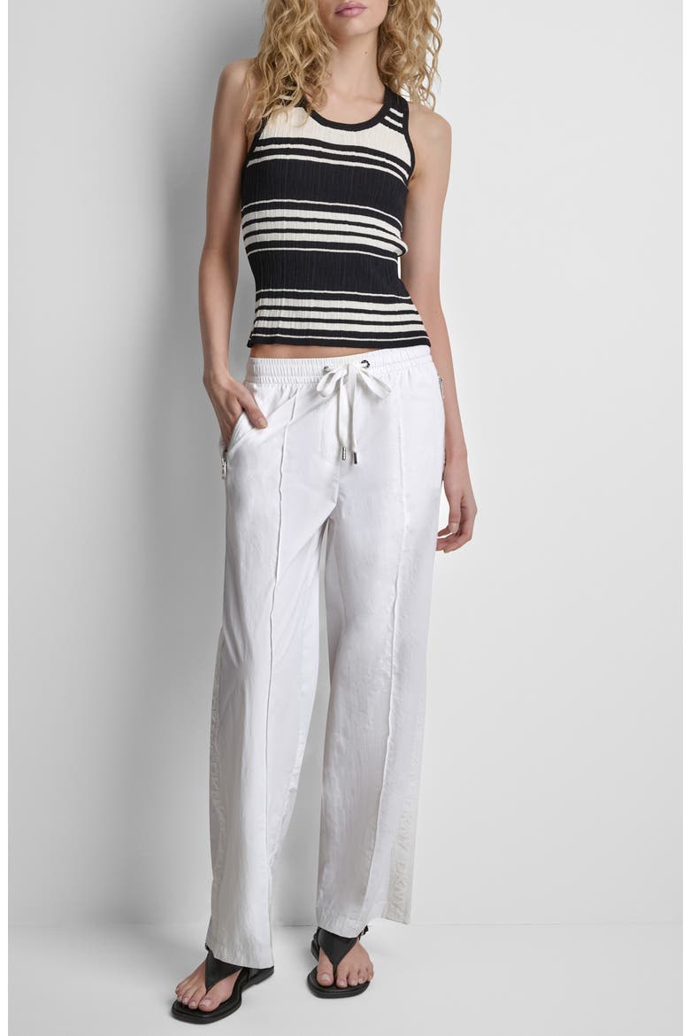 Front Seam Nylon Straight Leg Pants, Alternate, color, WHITE