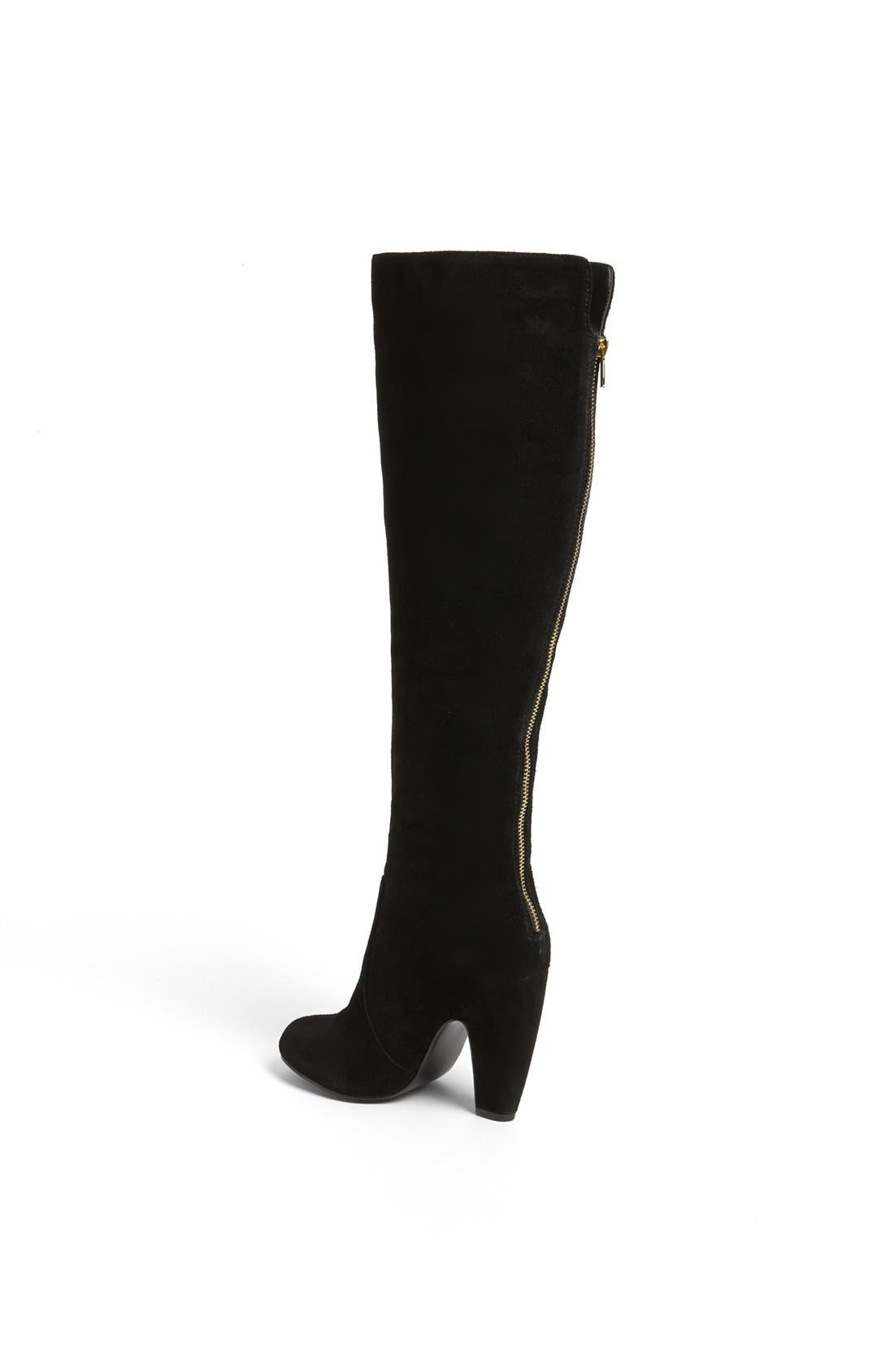'Priscila' Knee High Suede Boot, Alternate, color, BLACK SUEDE