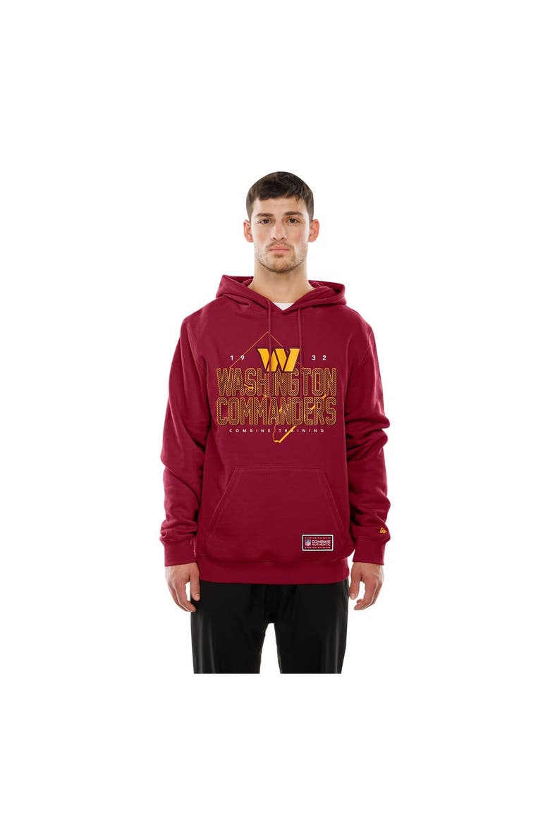 Men's New Era Burgundy Washington Commanders Combine Authentic Local State Throwback Hoodie, Alternate, color, Burgundy