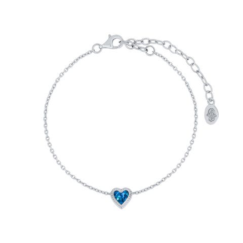 Ocean
s Wisdom Lab Blue Opal Heart Silver Bracelet