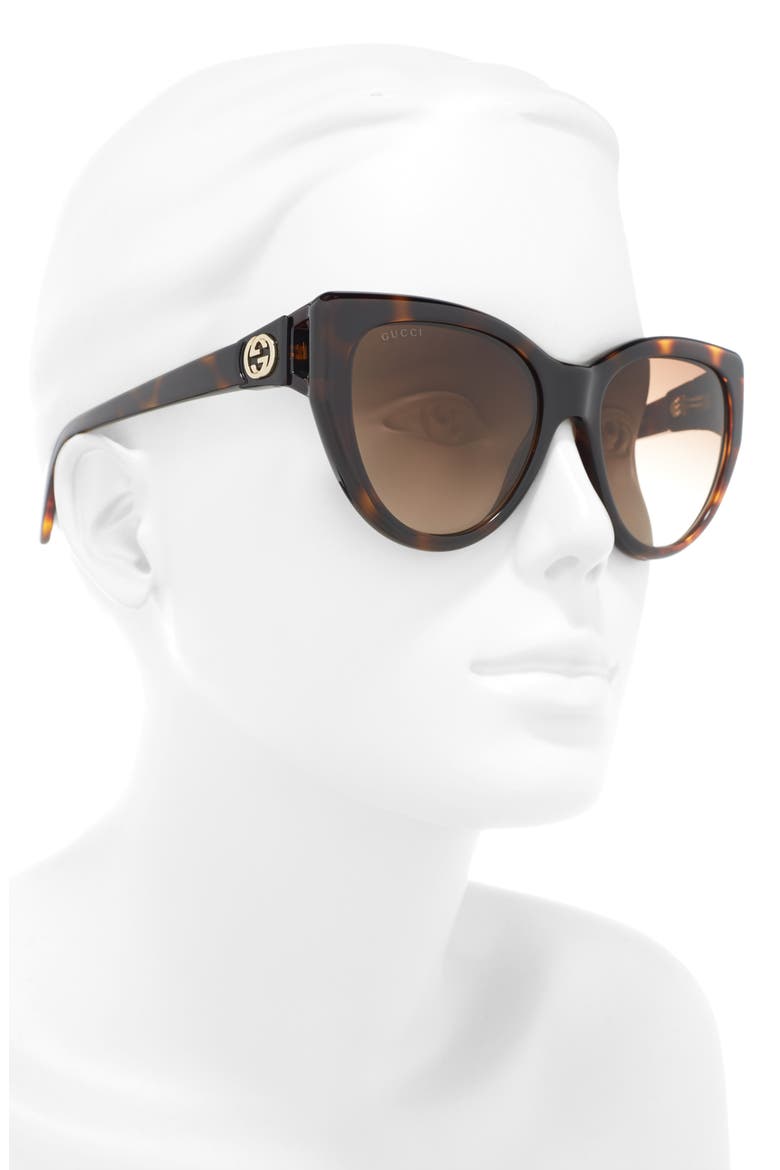56mm Cat Eye Sunglasses, Alternate, color, HAVANA HAVANA BROWN