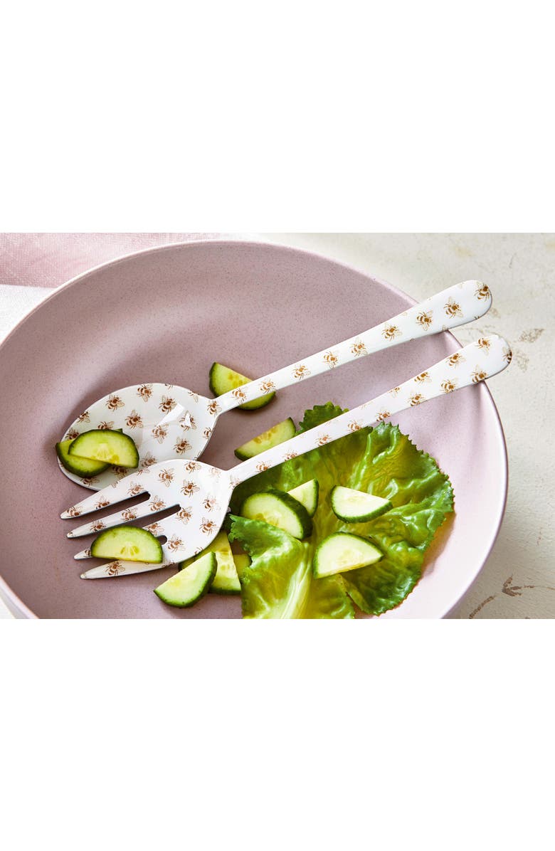 tag Bee Enamel Serving Spoon Multicolor Stainless Steel Utensil, Alternate, color, Multicolored